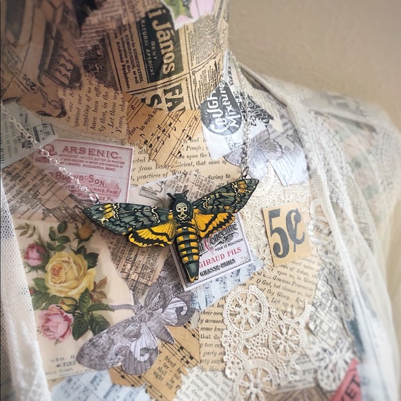 Death Moth Necklace - Picture 2 of 6
